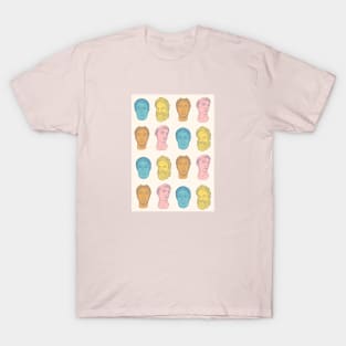 Ancient Male Portrait Pattern T-Shirt